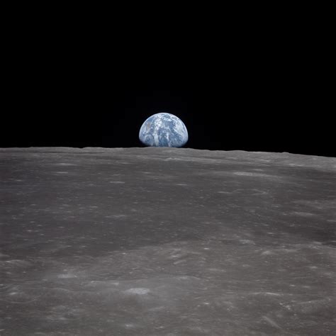 Apollo 11 View of Moon Limb With Earth on the Horizon - NASA Science