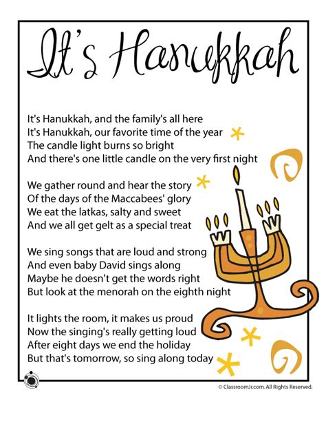 Hanukkah Poem for Fluency | Hanukkah for kids, Kids poems, Hanukkah crafts