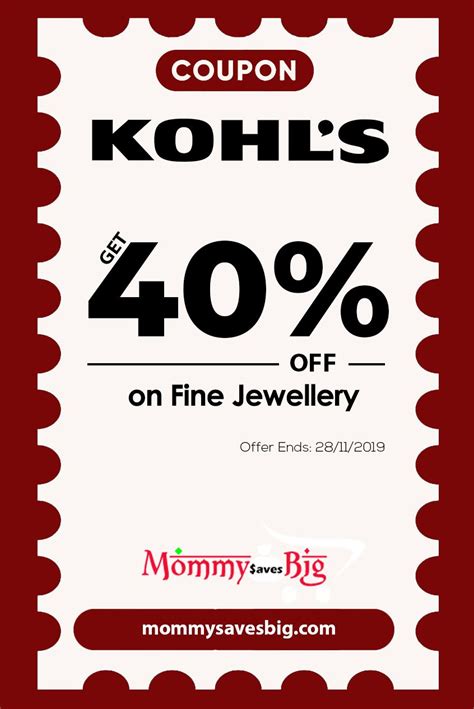 Kohl’s Get 40% OFF on Fine Jewellery | Kohls printable coupons, Mom ...