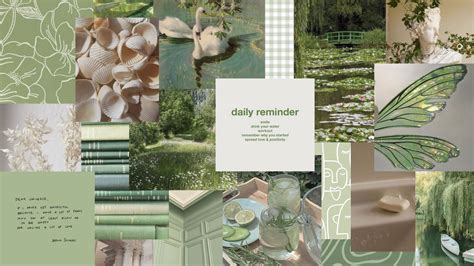 Download Pastel Green Aesthetic Laptop Daily Reminder Wallpaper ...