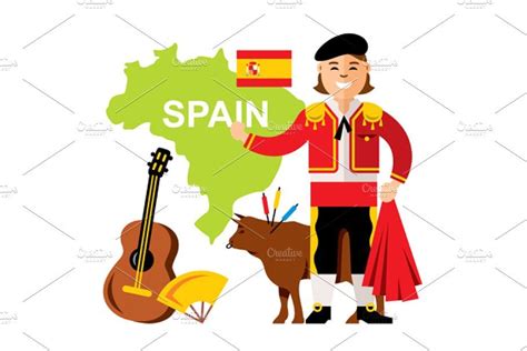 Spain,Spanish,Symbol,Travel,Matador,Man,Bullfighter,Corrida,Bull,Vector ...