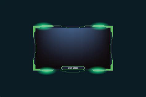 Green screen overlay vector on a dark background. Live gaming screen ...