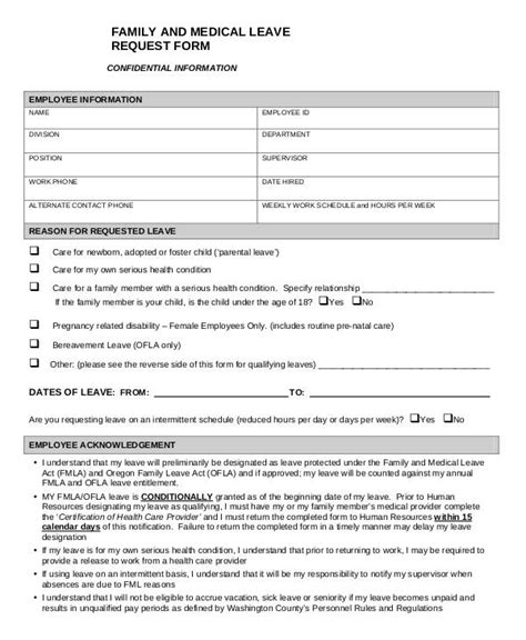 FREE 10+ Family and Medical Leave Request Forms in PDF | MS Word