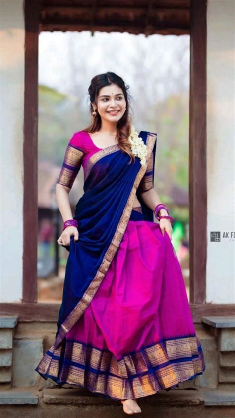 Meenakshi govindharajan half saree stills – Artofit