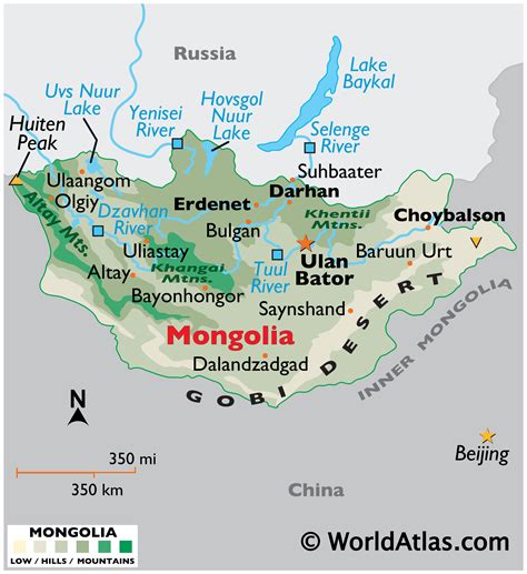 Mongolia Large Color Map