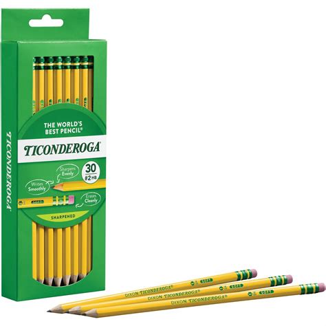 Ticonderoga Wood Pencil - #2 Pencil Grade - Yellow Cedar Barrel - 30 ...