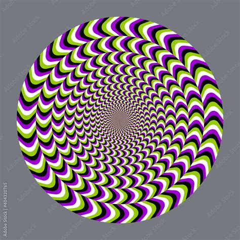 Geometric optical illusion. Color circle psychedelic pattern. Stock ...