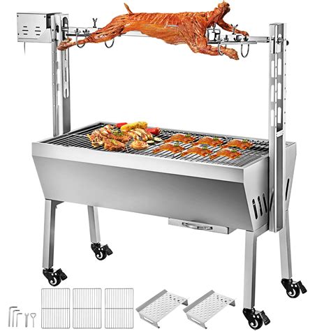 VEVOR 88Lbs/40KG BBQ Rotisserie Kit Pig Spit Rotisserie Grill Universal ...