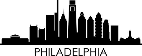 Philadelphia City Skyline Silhouette Background Vector