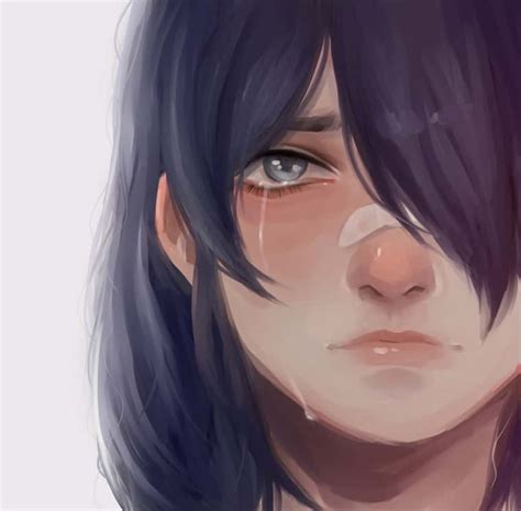 Sad Anime Boy Crying With Quotes