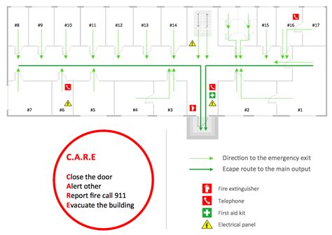 Emergency Plan | Fire Exit Plan. Building Plan Examples | Fire Exit ...