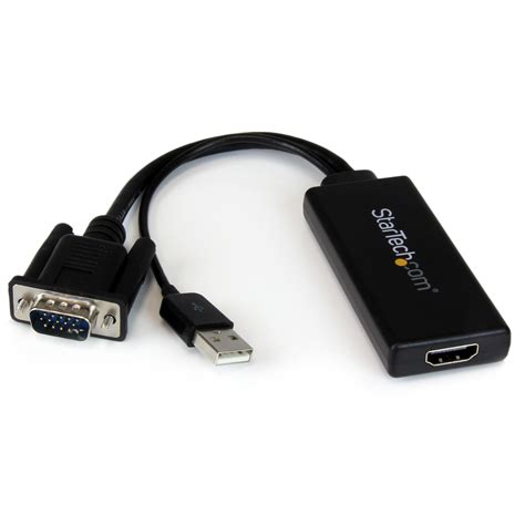 Amazon.com: StarTech.com VGA2HDU 1080p VGA to HDMI Adapter with USB ...