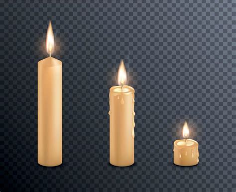 Melting Candles Realistic Set 13489439 Vector Art at Vecteezy