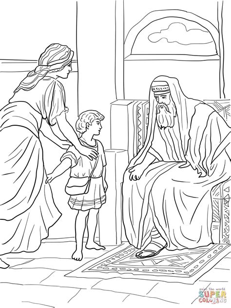 God Calls Samuel - Coloring Page - SundaySchoolist