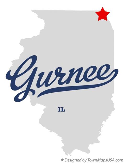 Map of Gurnee, IL, Illinois