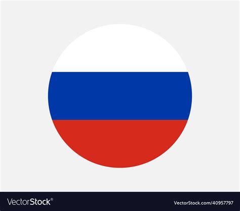 Russia russian round circle country banner flag Vector Image