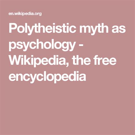 Polytheistic myth as psychology - Wikipedia, the free encyclopedia ...