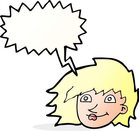 cartoon female face with speech bubble 12352128 Vector Art at Vecteezy