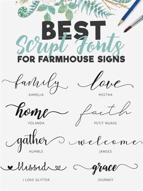 Art & Collectibles Farmhouse Font Modern Calligraphy Cricut Fonts ...