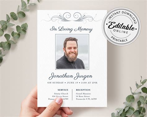 Funeral Invitation Template Word