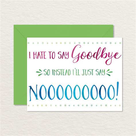 Printable Goodbye Card For Coworker