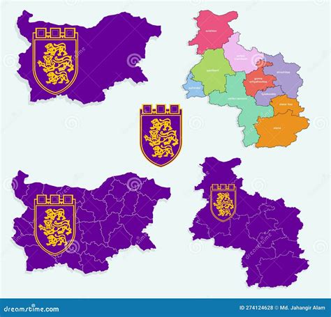 Flag and Map of Veliko Tarnovo City in Bulgaria Vector Illustration ...