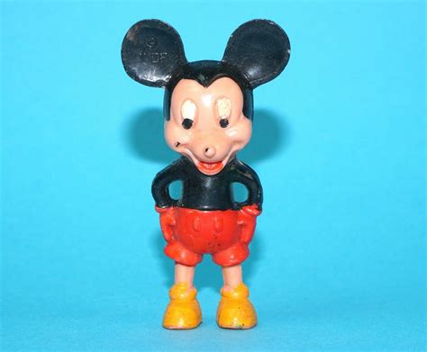 DISNEY MICKEY MOUSE MICKY MAUS HARD PLASTIC PVC FIGURE 1950s GERMANY ...