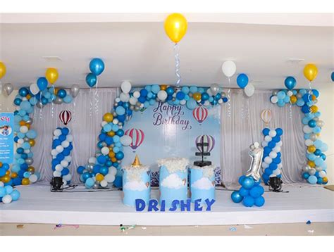 Blue Themed Birthday Party Decor | Balloon Decoration in Delhi NCR ...