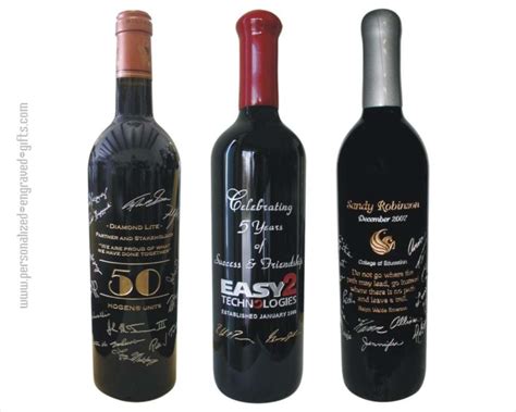 Custom Wine Bottles Engraved with Signatures - unique Retirement or ...