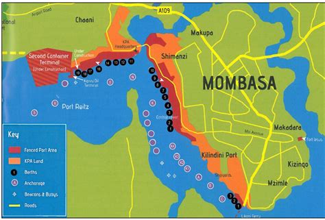 Mombasa Kenya map - Map of mombasa Kenya (Eastern Africa - Africa)