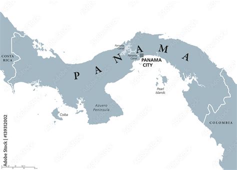 Vecteur Stock Panama political map with capital Panama City, national ...