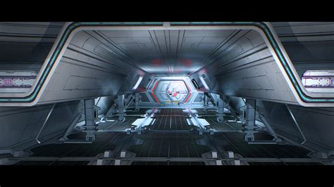 3D model 3D Sci Fi Hangar Interior game ready optimized for camera VR ...