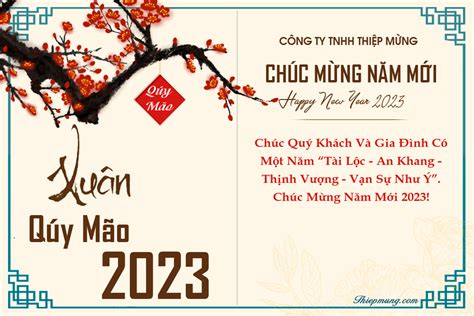 Mẫu thiệp chúc mừng năm mới 2023 cho công ty ấn tượng