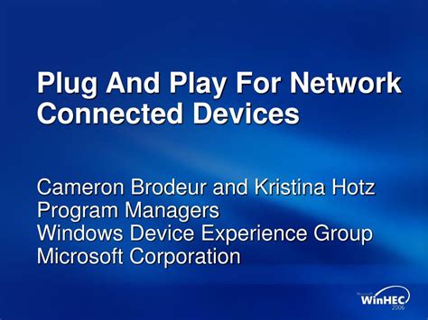 PPT - Plug And Play For Network Connected Devices PowerPoint ...