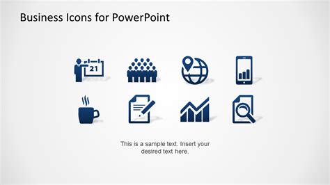 Blue Business Icons Set for PowerPoint - SlideModel