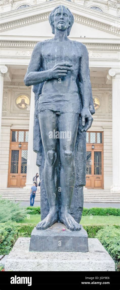 BUCHAREST, ROMANIA - MAY 25, 2014: The statue of Mihai Eminescu in ...