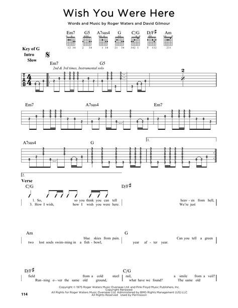 Wish You Were Here | Sheet Music Direct