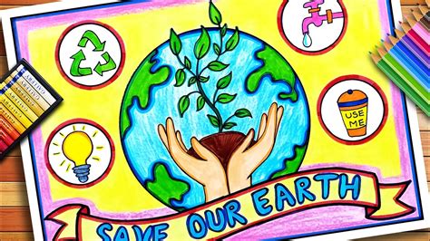 Environment Day Drawing | Earth Day Poster | Save Earth Save ...