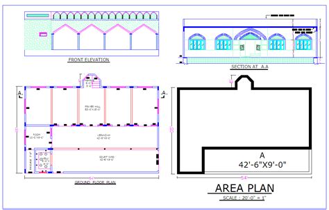 MOSQUE PLAN - Cadbull