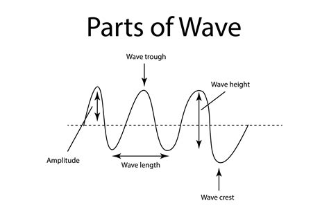 Waves of the basic properties. Vector illustration parts of a wave ...