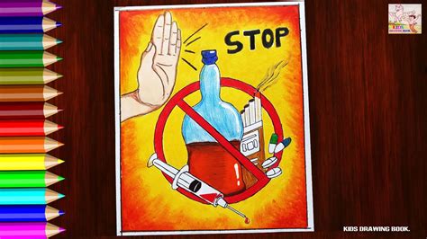 Stop Drug Abuse Drawing Easyinternational Day Against Drug Abuse Poster ...