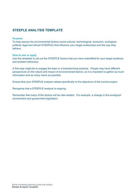 Steeple analysis template in Word and Pdf formats