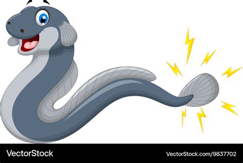 Cute electric eel cartoon for you design Vector Image