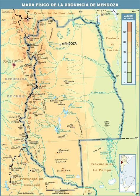 Mapas de Mendoza - Mapa Físico, Geográfico, Político, turístico y ...