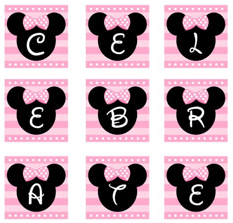 Minnie Mouse Happy Birthday Banner Printable