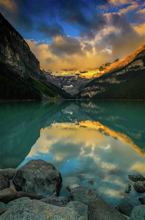 Lake Louise Sunrise Vertical Photograph by Dan Sproul