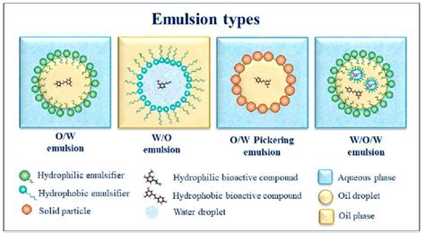 Different emulsion types utilized to encapsulate and protect bioactive ...