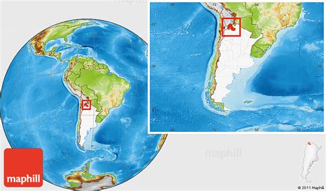 Physical Location Map of Jujuy, highlighted country, within the entire ...