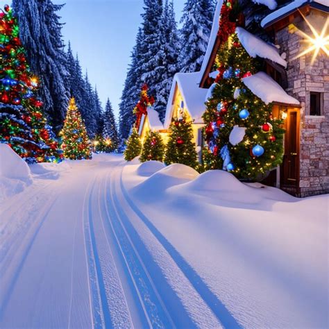 Premium AI Image | christmas Vacation Escape with Snowy Landscapes ...