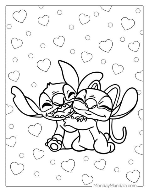 Stitch and Angel Coloring Pages - Free Printable